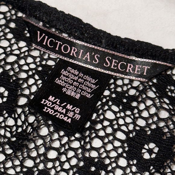 Victoria Secret Black lace bodysuit long sleeve Low Back size M/L Thong back. - Picture 7 of 9
